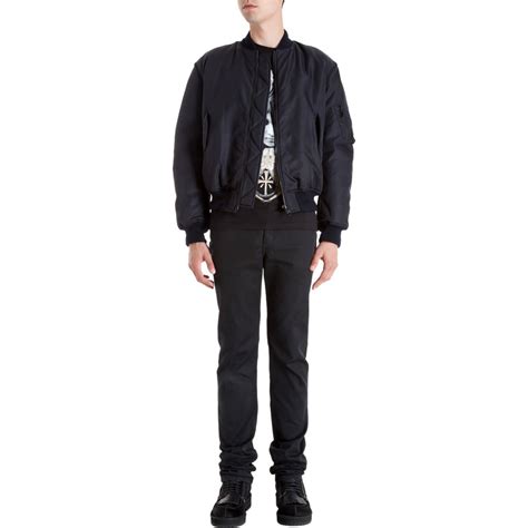 navy blue givenchy flight bomber jacket